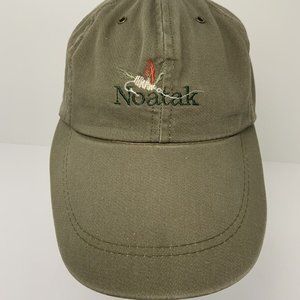 Noatak Fly Fishing Vintage Hat Long Bill Strapback Cap Olive Green USA Made